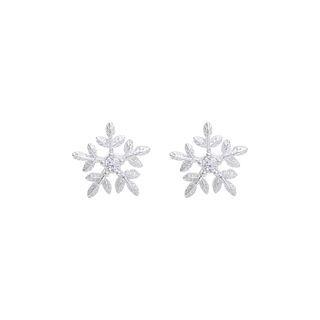 Snowflake Alloy Earring 01 - Snowflake - Silver - One Size