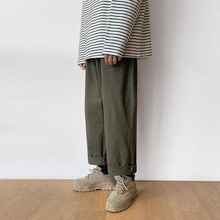 Letter Embroidered Straight-fit Pants