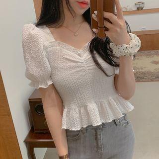 Ruffle-trim Plain Top