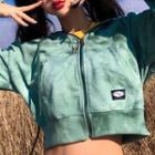 Tie-dye Crop Zip Jacket