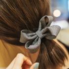 Plaid Bow Hair Tie Houndstooth - Black - One Size