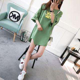 Ripped 3/4 Sleeve Long T-shirt