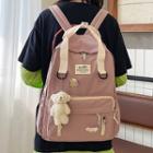 Contrast Top Handle Zip Backpack / Bag Charm