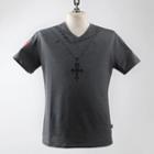 V-neck Printed T-shirt L