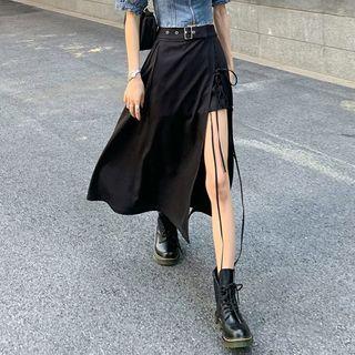 Puff-sleeve Denim Top / Skirt