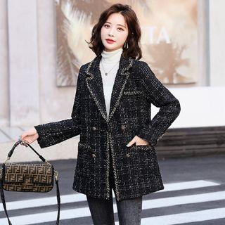 Loose-fit Chenille Plaid Blazer