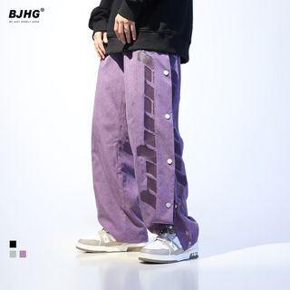 Buttoned Side Wide-leg Pants