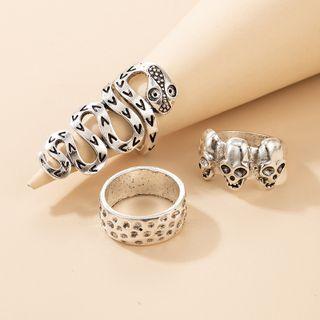 Set Of 3: Ring 19989 - Set Of 3 - Silver - One Size