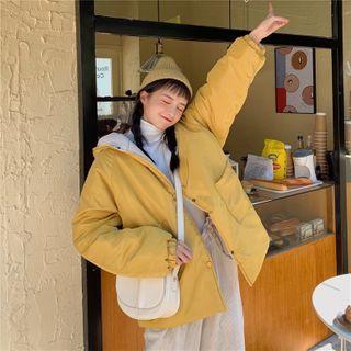Reversible Hooded Padded Coat Yellow - One Size