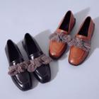 Bow-accent Faux Leather Loafers