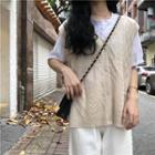 Button Knit Vest As Shown In Figure - One Size