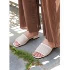 Woven Low Block-heel Sandals