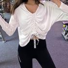 Long-sleeve Crinkled Sports Top