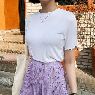 Short-sleeve Lettuce-edge T-shirt