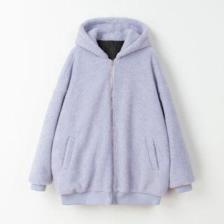 Bear Plush Hooded Zip Fleece Jacket