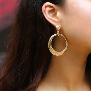 Textured Alloy Hoop Earring