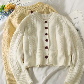Slim-fit Cable-knit Cardigan