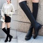 Faux Suede Elastic Over-the-knee Boots