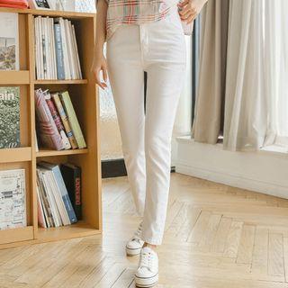 Double-button Slim-fit Pants