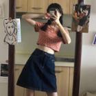 Short-sleeve Top / Camisole Top / Denim A-line Skirt