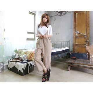Spaghetti-strap Wide-leg Jumper Pants