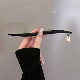 Faux Pearl Hair Stick Black & White - One Size