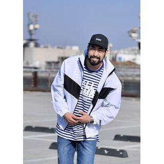 Contrast-trim Printed Windbreaker
