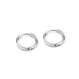 Simple Personality Geometric Round 316l Stainless Steel Stud Earrings 14mm Silver - One Size