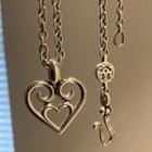 Heart Necklace D638 - 1 Pc - Gold - One Size