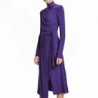 Long-sleeve Tie-side Dress