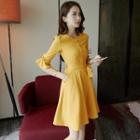 Tie Waist Flared-cuff A-line Dress