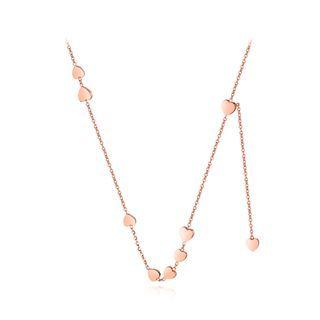 Fashion Romantic Plated Rose Gold 316l Stainless Steel Heart Necklace Rose Gold - One Size