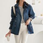 Double-breasted Denim Trench Jacket