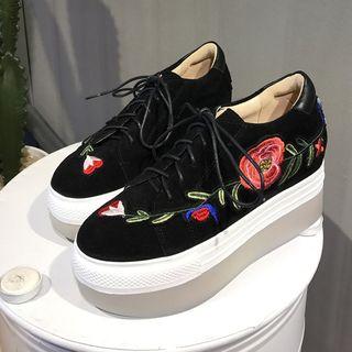 Platform Embroidered Sneakers