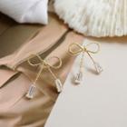 Alloy Bow Rhinestone Earring 1 Pair - One Size