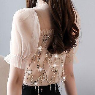 Sequin Chiffon Blouse