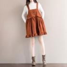 Corduroy Tiered Pinafore Dress
