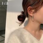 Rhinestone Hoop Earring 1 Pair - S925 Sterling Silver Pin - As Shown In Figure - One Size