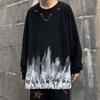Chained Flame Print Sweatshirt (various Designs)