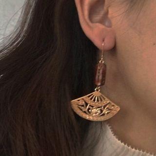 Perforated Fan Drop Earring