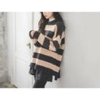 Dip-back Stripe Loose-fit Sweater