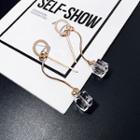 Faux Crystal & Bar Dangle Earring White Faux Crystal - Gold - One Size