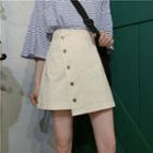 Asymmetrical Single Breasted Skirt