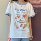 Short-sleeve Print T-shirt / Straight-fit Jeans