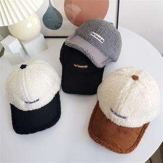 Lettering Embroidered Fleece Panel Baseball Cap