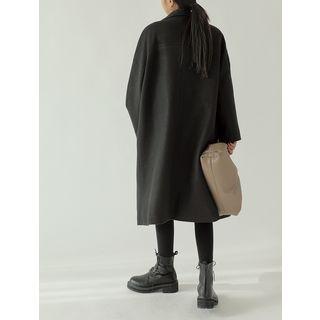 Stand-collar Double-breasted Long Coat