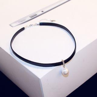 Faux Pearl Pendant Choker As Shown In Figure - One Size