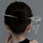 Embellished Chained Hair Stick Hair Stick - Green - One Size