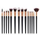 Set Of 14: Makeup Brush With Wooden Handle