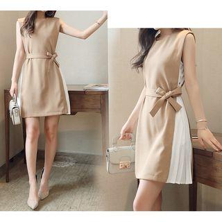 Panel Pleated A-line Dress